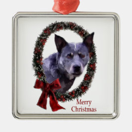 オーストラリア牛の犬のクリスマス メタルオーナメント