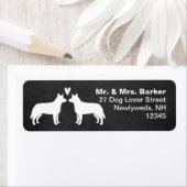 オーストラリア牛の犬のシルエットのヘラーズカップル ラベル (インサイチュ)