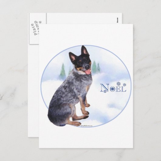オーストラリア牛の犬のノエル シーズンポストカード (正面/裏面)