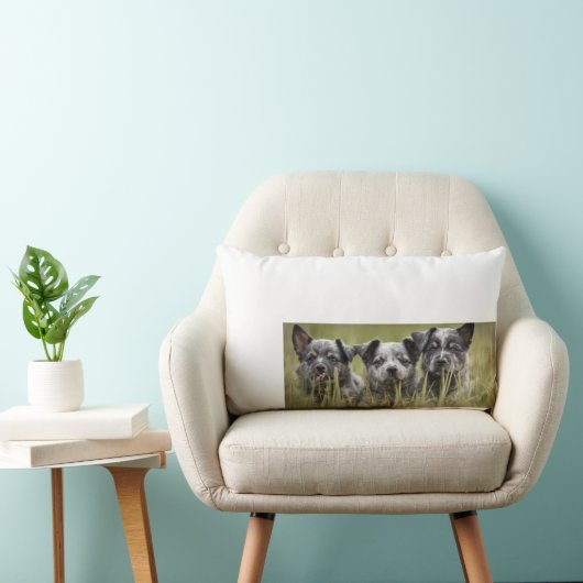 オーストラリア牛の犬の子犬ブルーヒーラースロー ランバークッション (椅子)