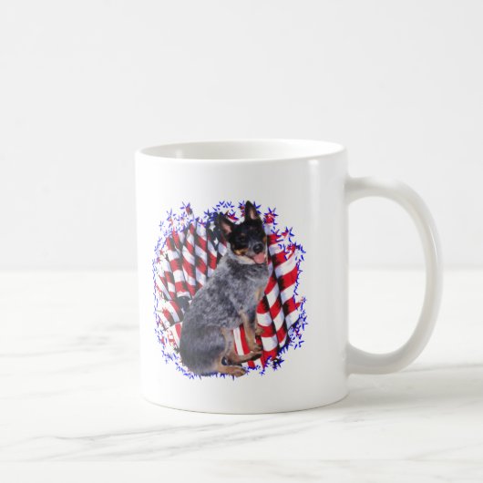 オーストラリア牛の犬の愛国者 コーヒーマグカップ (右)