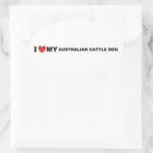オーストラリア牛の犬の愛 楕円形シール (バッグ)