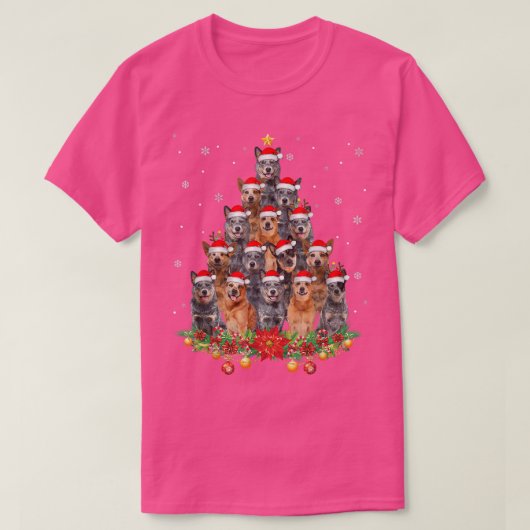 オーストラリア牛の犬の木クリスマスセータークリスマス Tシャツ (デザイン正面)