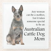 オーストラリア牛の犬の母ガラスのコースター ガラスコースター (正面)