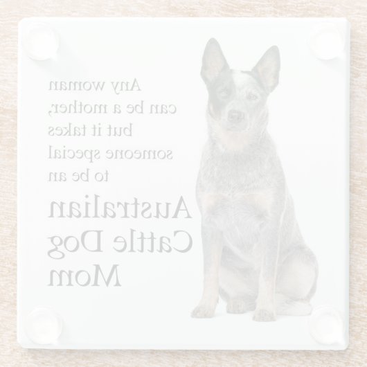 オーストラリア牛の犬の母ガラスのコースター ガラスコースター (裏面)