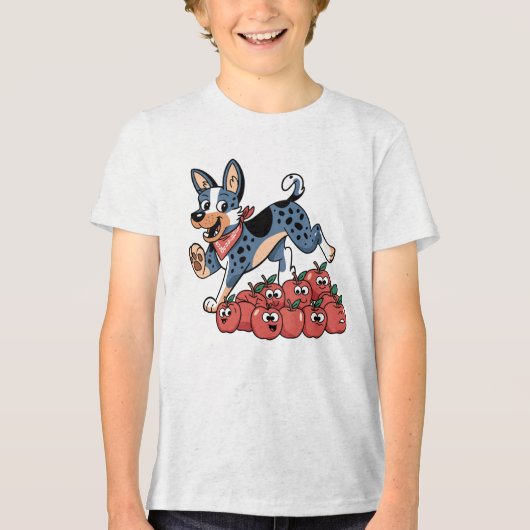 オーストラリア牛の犬の漫画 トライブレンドTシャツ (正面)