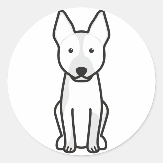 オーストラリア牛の犬の漫画 ラウンドシール (正面)