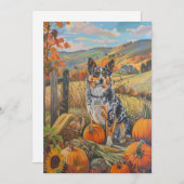 オーストラリア牛の犬の秋の収穫感謝祭 シーズンカード (正面/裏面)