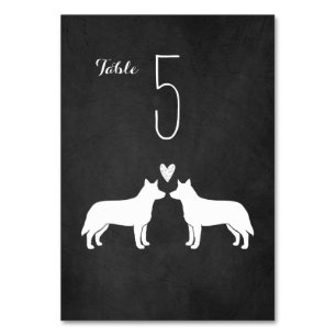 オーストラリア牛の犬の結婚式のレセプション テーブルナンバー