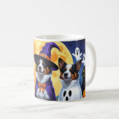 オーストラリア牛の犬カボチャおもしろいハロウィーン コーヒーマグカップ (正面右)