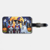 オーストラリア牛の犬カボチャおもしろいハロウィーン ラゲッジタグ (裏面横)