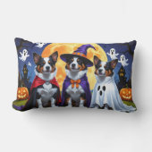 オーストラリア牛の犬カボチャおもしろいハロウィーン ランバークッション (正面)