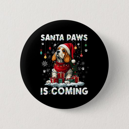 オーストラリア牛の犬クリスマスツリーの装飾D 缶バッジ (正面)