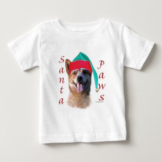 オーストラリア牛の犬サンタの足 ベビーTシャツ (正面)