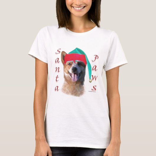 オーストラリア牛の犬サンタの足 Tシャツ (正面)