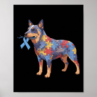 オーストラリア牛の犬パズル自閉症の意識Wome ポスター