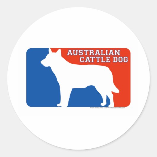 オーストラリア牛の犬メジャーリーグ犬ステッカー ラウンドシール (正面)