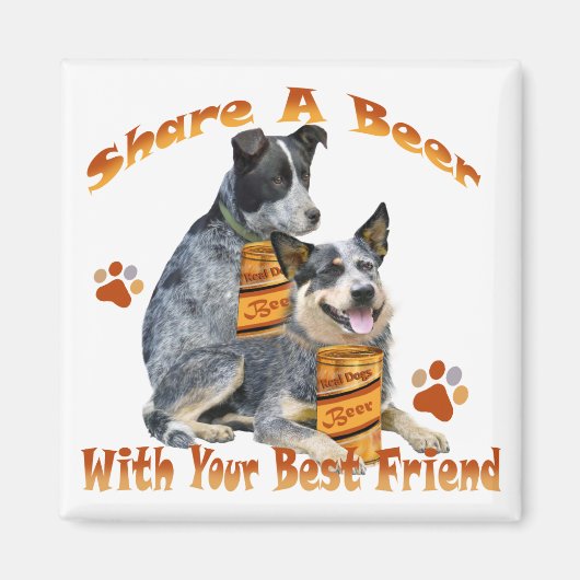 オーストラリア牛の犬共有Aビール マグネット (正面)