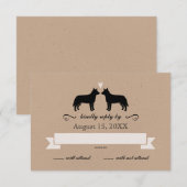 オーストラリア牛の犬結婚式RSVP応答 出欠カード (正面/裏面)