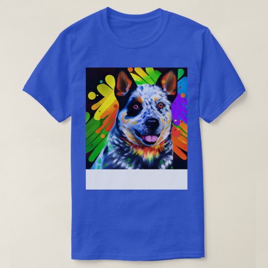 オーストラリア牛の犬絵画虹 Tシャツ (デザイン正面)