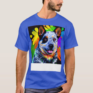 オーストラリア牛の犬絵画虹 Tシャツ