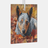 オーストラリア牛の紅葉秋インスパイア ガラスオーナメント (正面右)