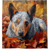 オーストラリア牛の紅葉秋インスパイア シャワーカーテン (正面)