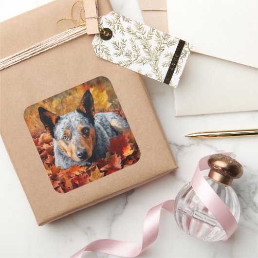 オーストラリア牛の紅葉秋インスパイア スクエアシール (ギフト)