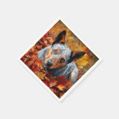 オーストラリア牛の紅葉秋インスパイア スタンダードカクテルナプキン (角)