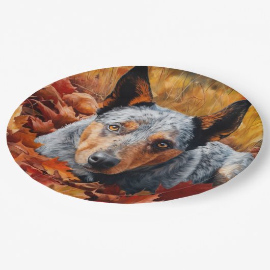 オーストラリア牛の紅葉秋インスパイア ペーパープレート (アングル)