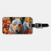 オーストラリア牛の紅葉秋インスパイア ラゲッジタグ (正面横)