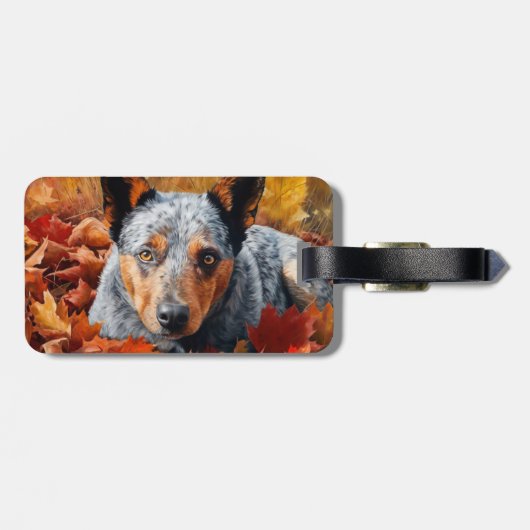 オーストラリア牛の紅葉秋インスパイア ラゲッジタグ (裏面横)