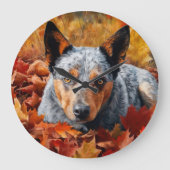 オーストラリア牛の紅葉秋インスパイア ラージ壁時計 (正面)