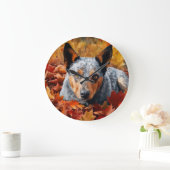 オーストラリア牛の紅葉秋インスパイア ラージ壁時計 (ホーム)