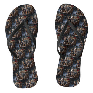 オーストラリア牛の雪そりクリスマスデコール ビーチサンダル