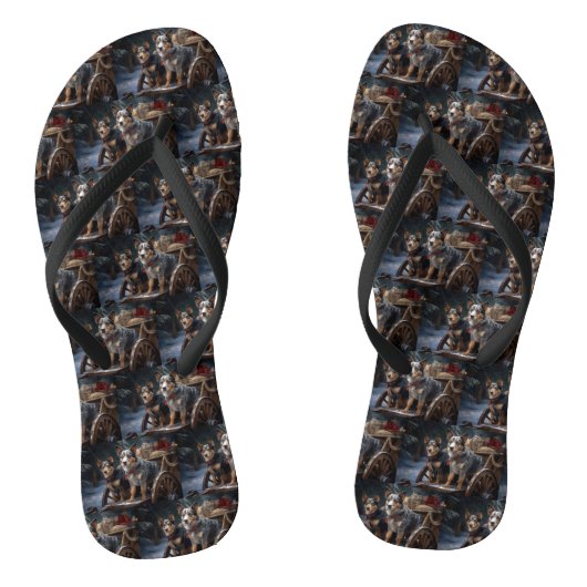 オーストラリア牛の雪そりクリスマスデコール ビーチサンダル (ソール)