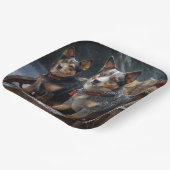 オーストラリア牛の雪そりクリスマスデコール ペーパープレート (傾斜あり)