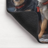 オーストラリア牛の雪そりクリスマスデコール マウスパッド (コーナー)