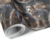 オーストラリア牛の雪そりクリスマスデコール ラッピングペーパー (ロールコーナー)