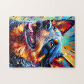 オーストラリア牛カラフル犬アクリルプリント ジグソーパズル (横)