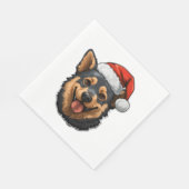オーストラリア牛ドッグクリスマスデザイン スタンダードランチョンナプキン (角)