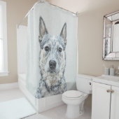オーストラリア牛絵画犬の犬 – かわいいオリジナルアート シャワーカーテン (インサイチュ)