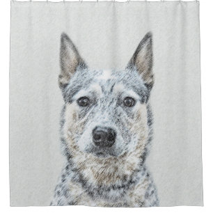 オーストラリア牛絵画犬の犬 – かわいいオリジナルアート シャワーカーテン
