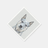 オーストラリア牛絵画犬の犬 – かわいいオリジナルアート スタンダードカクテルナプキン (角)