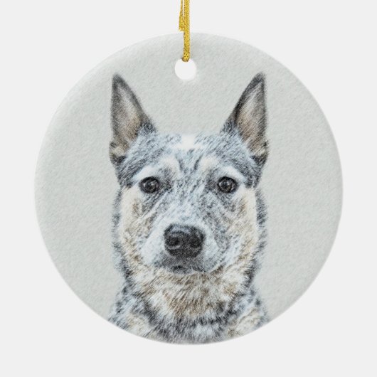 オーストラリア牛絵画犬の犬 – かわいいオリジナルアート セラミックオーナメント (裏面)