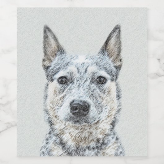 オーストラリア牛絵画犬の犬 – かわいいオリジナルアート ワインラベル (シングルラベル)