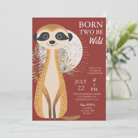 オーストラリア生まれサファリーツビーワイルド誕生日 招待状 (スタンド正面)
