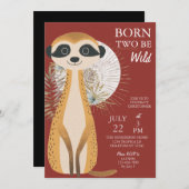 オーストラリア生まれサファリーツビーワイルド誕生日 招待状 (正面/裏面)