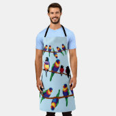 オーストラリア産のオウム エプロン (着用した状態)