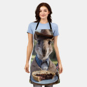 オーストラリア産のカンガルー好きオーストラリア産の肉パイ エプロン (着用した状態)